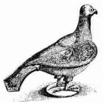 Taube als eucharistisches Gefäß für Hostien (aus: H. Dittmar, Symbol der Sehnsucht aller - die Friedenstaube, 1959, S. 74)